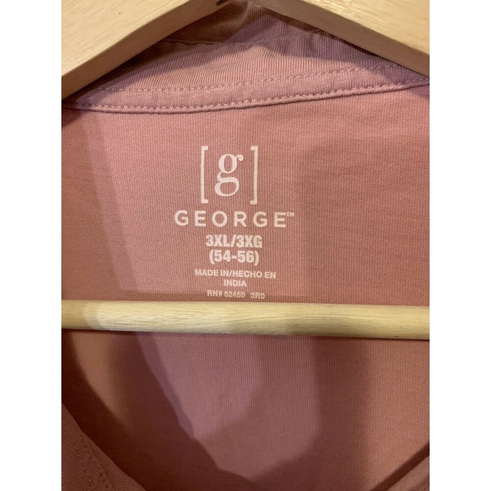 New George Men’s‎ Sz 3XL 54-56 Polo Shirt Short Sleeve Cotton Blend  Peach NWT